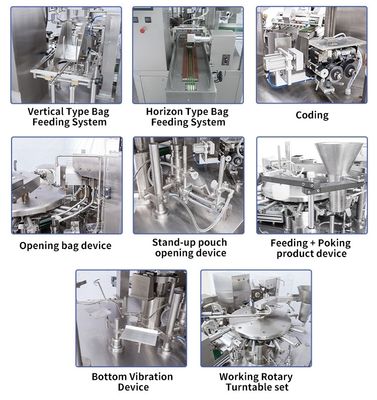Eight-Station Beef Jerky Packaging Machine, 304 Stainless Steel, Food-Grade, Safe and Hygienic